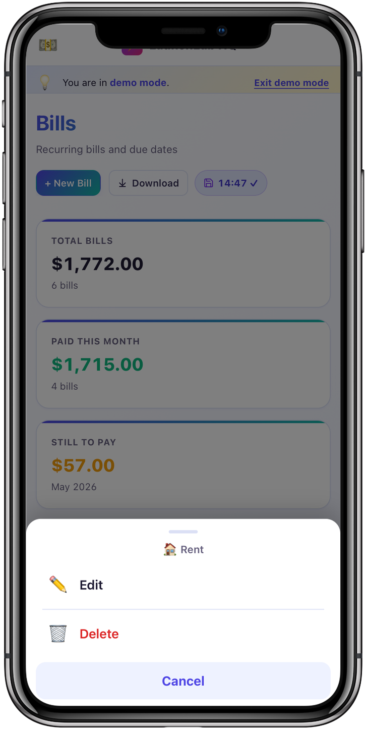 Calendar tap